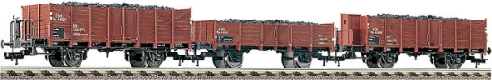 Set of 3 Gondola cars with coal load<br /><a href='images/pictures/Fleischmann/521207.jpg' target='_blank'>Full size image</a>